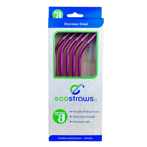 pink stainless steel straws