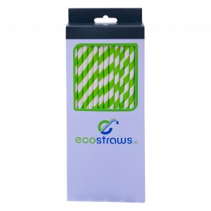 paper ecostraws green & white