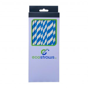 paper ecostraws blue & white
